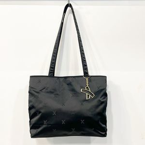 PALOMA PICASSO Made In Italy Women’s Black Embossed Nylon Shoulder Tote Bag